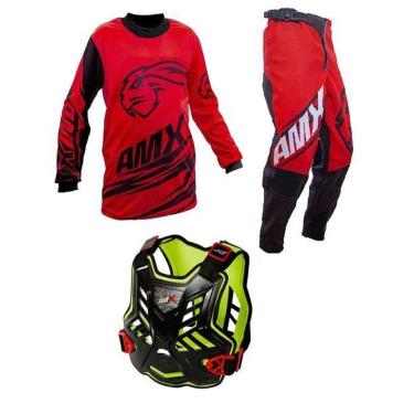 Imagem de Conjunto Classic Duo Vermelho Infantil Colete Amx Preto Amarelo Neon-Unissex