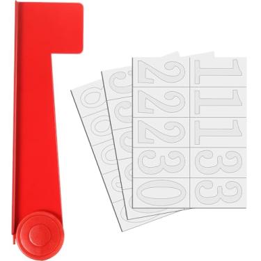 Imagem de Kit de substituição de caixa de correio com bandeira de aço inoxidável e bandeira vermelha com folha de adesivos de número de caixa de correio branca autoadesiva