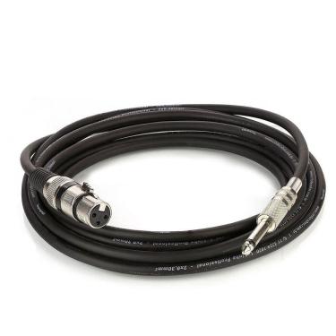 Imagem de Cabo De Microfone Xlr Femea Para P10 Mono - Preto - 30 Metros