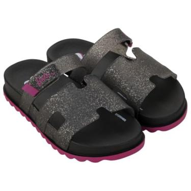 Imagem de Sandália Infantil Menina Barbie Glam Slide Preto Glitter Grendene Kids (Preto, BR, Criança de 9 a 12 anos, Numérico, 31)