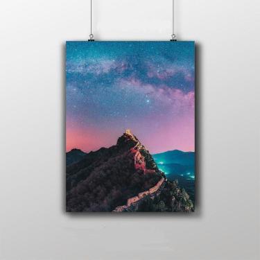 Imagem de Placa Decorativa Muralha Da China Noite Wallpaper 20X30Cm