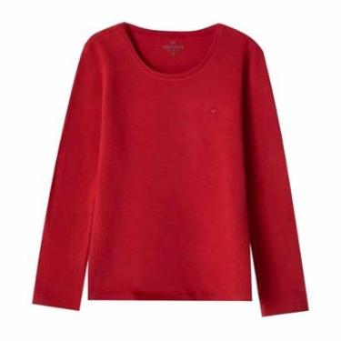 Imagem de Blusa Hering Infantil Básica Menina Manga Longa Vinho-Feminino