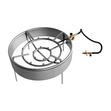 Imagem de Qualinox, 77373702, Fogareiro a Gás Para Camping 16 Caulins Proteção Corta Vento, cor Cinza, Aço