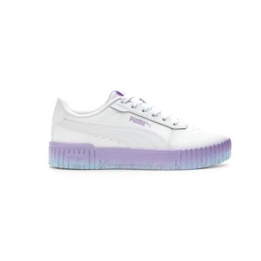 Imagem de PUMA Tênis infantil feminino Carina 2.0 Speckle Fade cadarço casual - roxo, branco, Puma Branco/PUMA Branco/Violeta vívido, 6.5 Big Kid