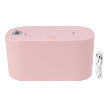Imagem de Aquecedor de lenços umedecidos para bebês e bebés, aquecedor de lenços umedecidos para recém-nascidos, portátil, USB, temperatura constante, dispensador de lenços umedecidos para bebês, 5 V (rosado)