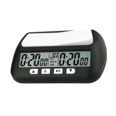 Imagem de EHJRE Relógio de contagem para torneios, temporizador compacto para jogos de tabuleiro, PRETO