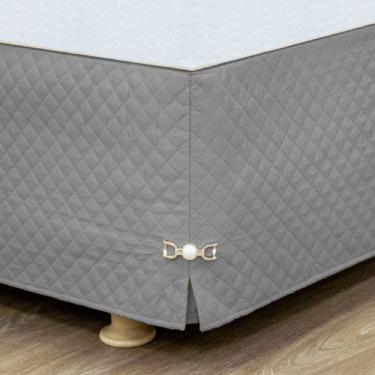 Imagem de Saia Box Queen Matelada c/ Pingente Microfibra - Dryka Enxovais, CINZA