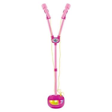 Imagem de Microfone Karaokê C/ Pedestal + Luzes, Menina Use No Celular - zein