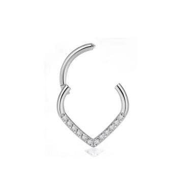 Imagem de Piercing Titanio Gota Click Cravejada Septo Daith Helix - RaraSteel Pi
