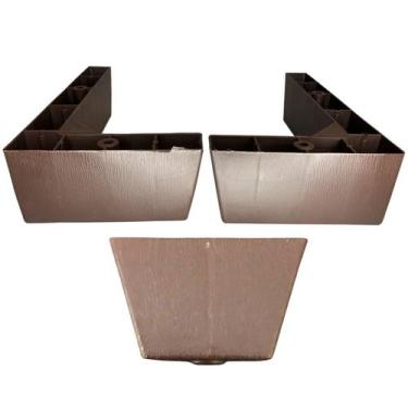 Imagem de Kit 8 Pés Cantoneira Poltrona Rack Cama + 2 Pés Apoio Sofá Tabaco + Pa