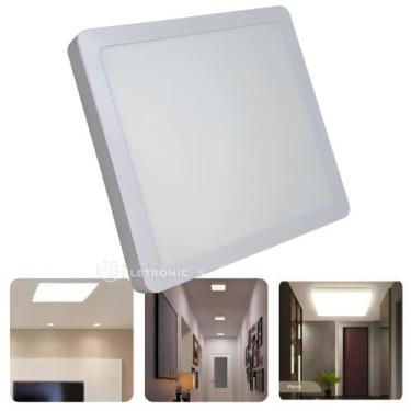 Imagem de Plafon Led 12W Quadrado Para Embutir Potente Branco Frio Bivolt 60043 