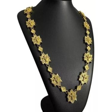 Imagem de Cordão Poze Crucifixo + Pingente Cravejado Banhado A Ouro - Tojoia18K