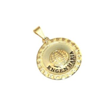 Imagem de Pingente Medalha Engenharia Engenheiro Folheado Ouro 18k - Milena Folh
