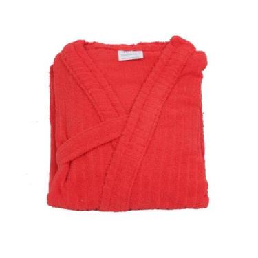 Imagem de Roupão De Banho Atoalhado Adulto Algodão Vermelho Único - Prospecto