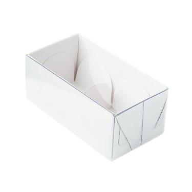 Imagem de Caixa 2 Doces com Tampa Transparente Nº 2 (8,5cm x 4cm x 3,5cm) Branca