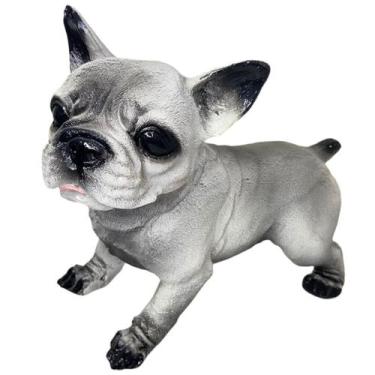 Imagem de Estatua Cão em Resina Cachorro Bulldog em Pé Dog Realista Decoração de