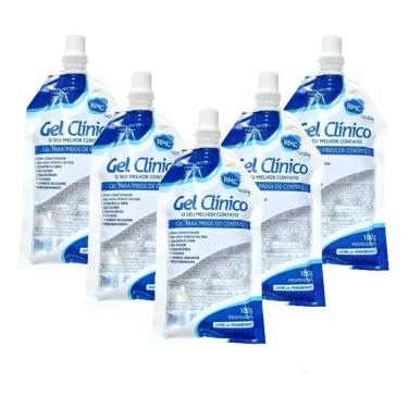 Imagem de Kit 5- Gel Clínico Contato Condutor Ultrassom Incolor 100 Ml