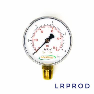 Imagem de Manômetro vertical - Diam.63mm (2.1/2 ) com escala de 0-10 KGF/CM2 x 1