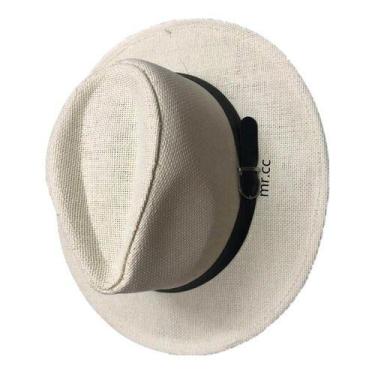 Imagem de Chapéu Fedora Tipo Social Aba Média Dura De 6cm - oem, Palha