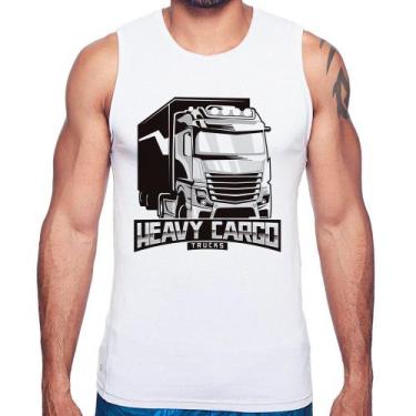 Imagem de Regata Caminhão Heavy Cargo Caminhoneiro - Foca na Moda, Branco, P