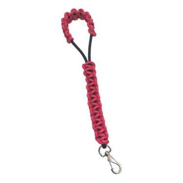 Imagem de Guia Curta Paracord Para Cães - P.H Pet, Preta com vermelha