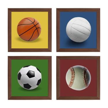 Imagem de Kit Quadro Decorativo Esporte Bola Futebol Volei Basquete - Creative C