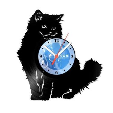 Imagem de Relógio De Parede Disco Vinil Animais - Gato Ragdoll - VAN-088 - Moder
