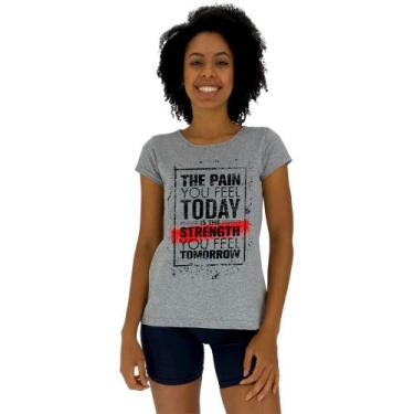 Imagem de Camiseta Babylook Feminina MXD Conceito The Pain You Feel, Mescla, Fem