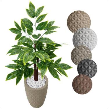 Imagem de Brasileirinho Planta Artificial com Vaso Decorativo - Flor de Mentirin