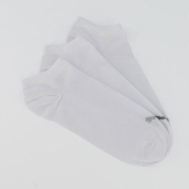 Imagem de Kit Meia Puma Sapatilha 3 Pares Cano Curto Brancas, 39-43
