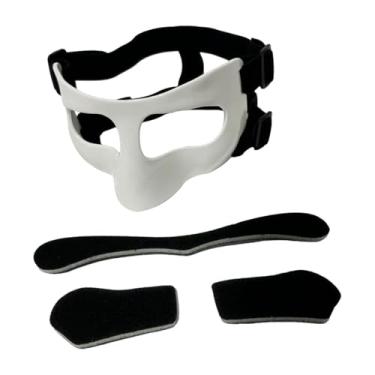 Imagem de menolana Máscara de basquete, capa protetora facial, leve, partes superiores do rosto, máscara de proteção facial, proteção nasal para futebol, com Almofadas