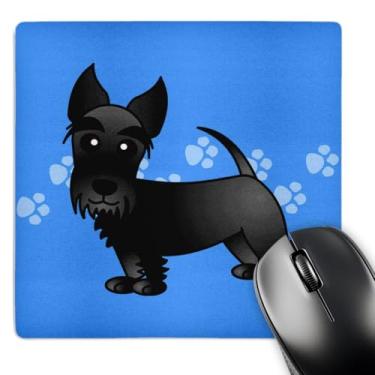 Imagem de 3dRose LLC Mouse pad 20,3 x 20,3 x 0,63 cm, desenho fofo escocês azul com estampas de patas (mp_40870_1)