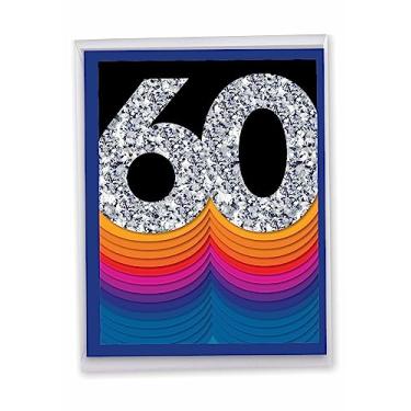 Imagem de The Best Card Company - Cartão comemorativo de aniversário jumbo de 60 anos (21 x 28 cm) - Celebração de 60 anos (não 3D ou em camadas) - Bold Milestones 60 J6110DMBG