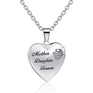 Imagem de LuxglitterLin Colar com medalhão de asa de anjo com foto de coração de amor polido que segura imagens gravadas God Has You in His arms I Have You in My Heart, Metal, Cristal sintético