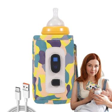Imagem de Saco aquecedor de mamadeiras de leite, aquecedor portátil de mamadeiras - Aquecedor de leite portátil USB Aquecedor de mamadeiras digital | Bolsa para mamadeira com temperatura de 5 marchas e de calor