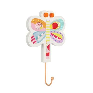 Imagem de DEMDACO Katy Ellis Collection Gancho de parede para pendurar MDF 17 x 10 cm, colorido laranja e branco, libélula patchwork