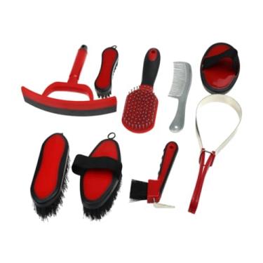 Imagem de UGPLM Kit de para cavalos com 9 peças, suprimentos para sala de arreios, com bolsa organizadora, conjunto de escovas para cavalos, escovas para