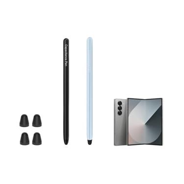Imagem de Caneta Stylus para caneta Fold 6 (suporta tela interna externa) para Samsung Galaxy Z Fold 6 S Pen (preta + azul)
