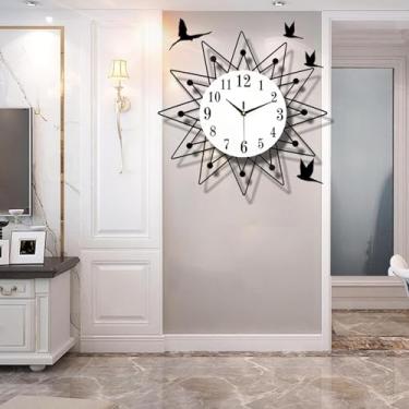 Imagem de Relógio de parede, relógios de parede decorativos modernos operados por bateria, relógio analógico de quartzo grande silencioso sem tique-taque, para sala de estar, quarto, cozinha, banheiro,