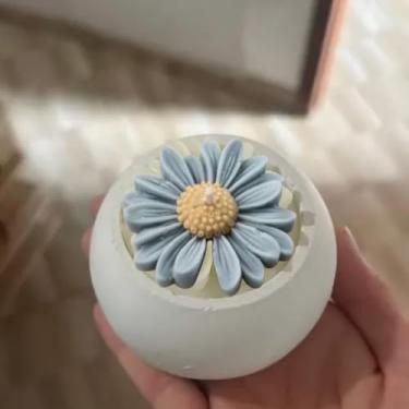 Imagem de Vaso Decorativo com Margaridas, Mini Velas, Azul