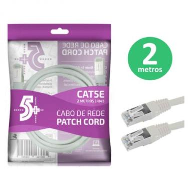 Imagem de Cabo de Rede RJ45 CAT5E Patch Cord 2 Metros Branco 0181077 - CHIPSCE