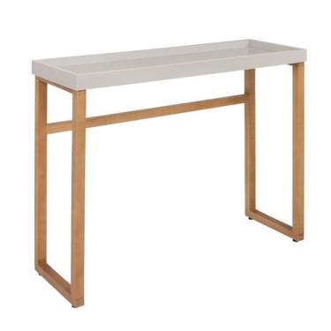Imagem de Aparador bancada estilo industrial slim pés madeira macica - MULTIPLA 