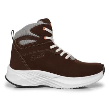 Imagem de Bota Tênis Fitness Masculino Cano Alto de Couro 207 - Rotoli, Café, 37