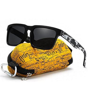 Imagem de Óculos de Sol Masculino Kdeam Estilo Surf Quadrado Hastes Estampadas P