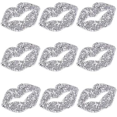 Imagem de GORGECRAFT 12 peças Kiss Lip Iron on Patch Rhinestone Sticker Crystal Hotfix Transfer Decalques Decorativos Bling Aplique para Camiseta Roupas Jaqueta Chapéu Bolsa Dia dos Namorados Arte Bordado DIY