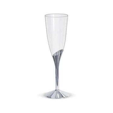 Imagem de Taça Champagne Base Prata Descartável Premium c/6 - Silver