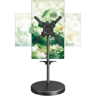 Imagem de MOUNT PRO Suporte de TV - Suporte de TV de chão Carrinho de TV móvel para telas de 26 a 65 polegadas de até 35 kg, suporte giratório para TV com rodas para escritório doméstico ao ar livre, altura