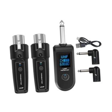 Imagem de menolana de adaptadores XLR do receptor de transmissor de áudio Recuperar equipamento de música vocal Microfone Microfone sem fio para guitarra, 1 in 2 with Adapter