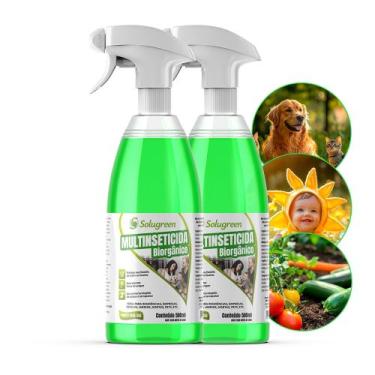 Imagem de Multi Inseticida Ecológico Solugreen Kit 500ml + Refil 500ml  100% Nat