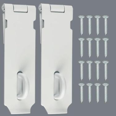 Imagem de Alise 2 peças de trava de ferrolho de porta, fecho de segurança de aço inoxidável SUS 304 de 5 polegadas com parafuso de fixação para portas externas, armário de janela, gaiola para animais de